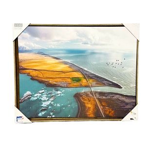 Star Home 21x27” Coastal Canvas Wood Framed Wall Art NWT